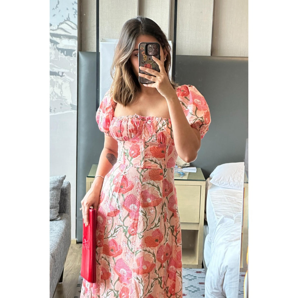 Old Marigold Ellora Pink Floral Maxi Sundress
