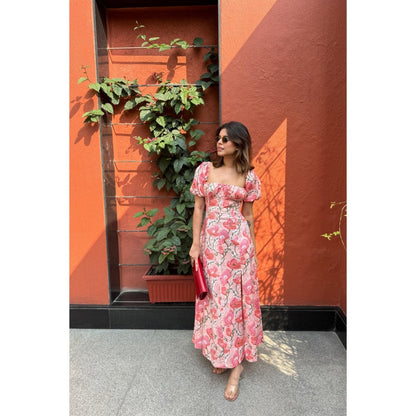 Old Marigold Ellora Pink Floral Maxi Sundress