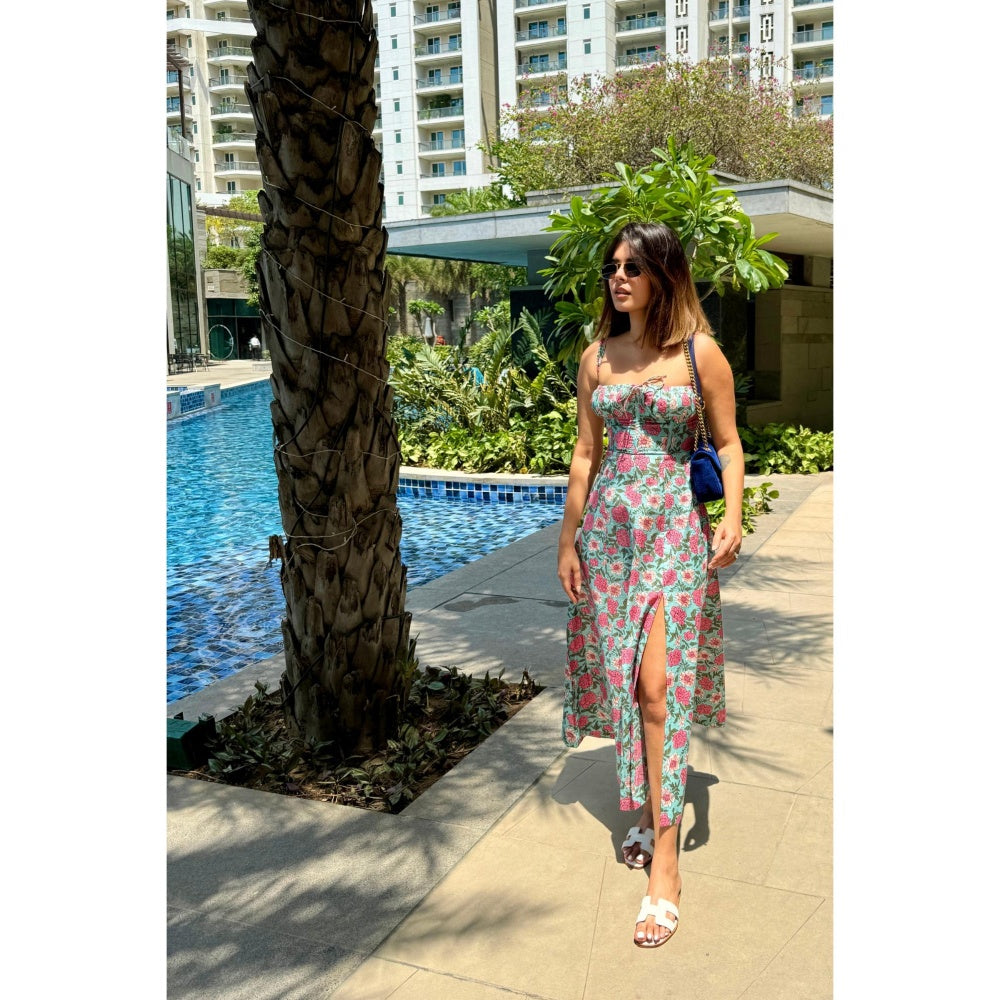 Old Marigold Aurora Printed Multicoloured Bustier Sundress