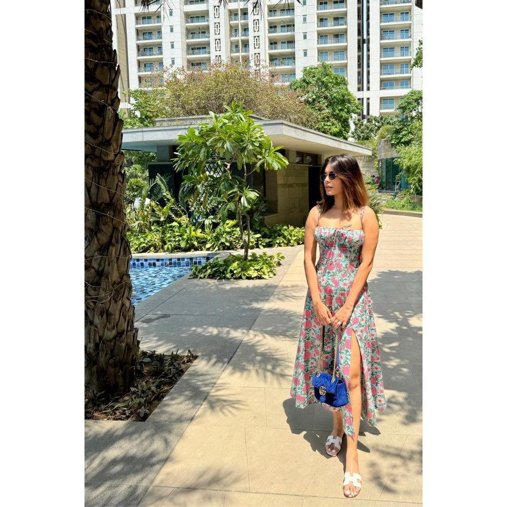 Old Marigold Aurora Printed Multicoloured Bustier Sundress