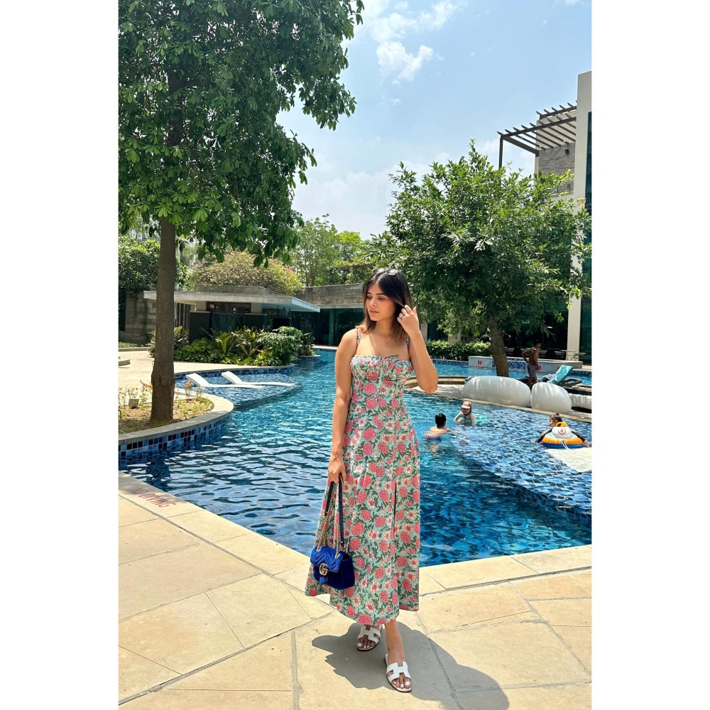 Old Marigold Aurora Printed Multicoloured Bustier Sundress