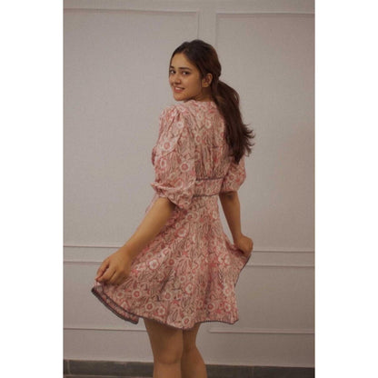Old Marigold Blair Pink Printed Cotton Corset Dress