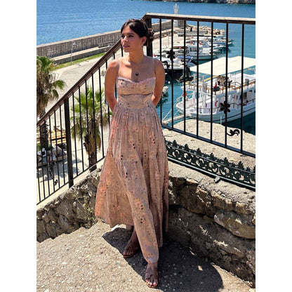 Old Marigold Hyacinth Bustier Maxi Sun Dress