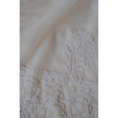 Old Marigold Farida White Kota Hand Embroidered Chikankari Dupatta