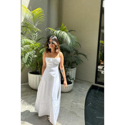 Old Marigold Riri White Corset Bustier Sun Dress
