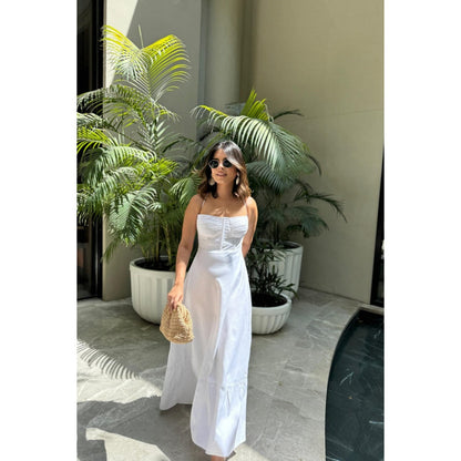 Old Marigold Riri White Corset Bustier Sun Dress
