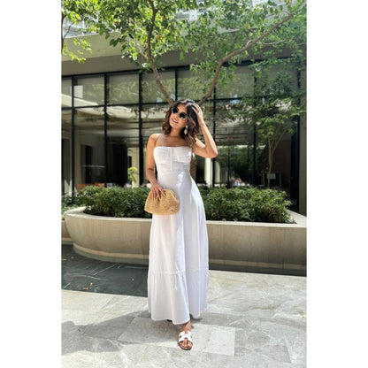Old Marigold Riri White Corset Bustier Sun Dress