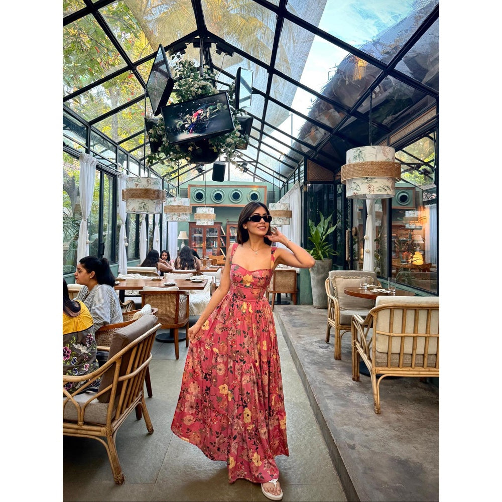 Old Marigold Oliver Pink Bustier Maxi Sun Dress