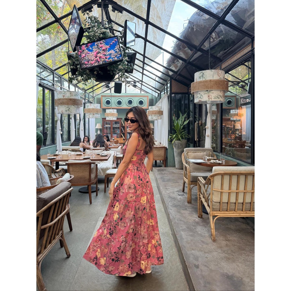 Old Marigold Oliver Pink Bustier Maxi Sun Dress