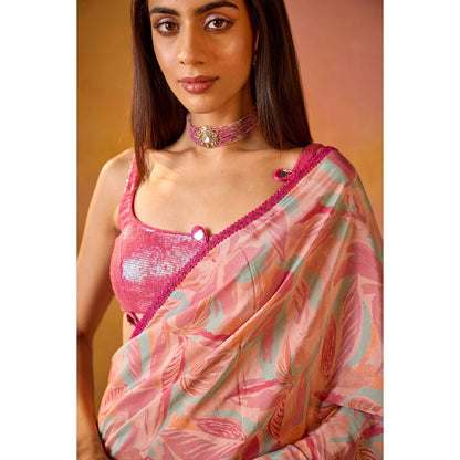 Old Marigold Amiri Hot Pink Sequinned Stitched Blouse