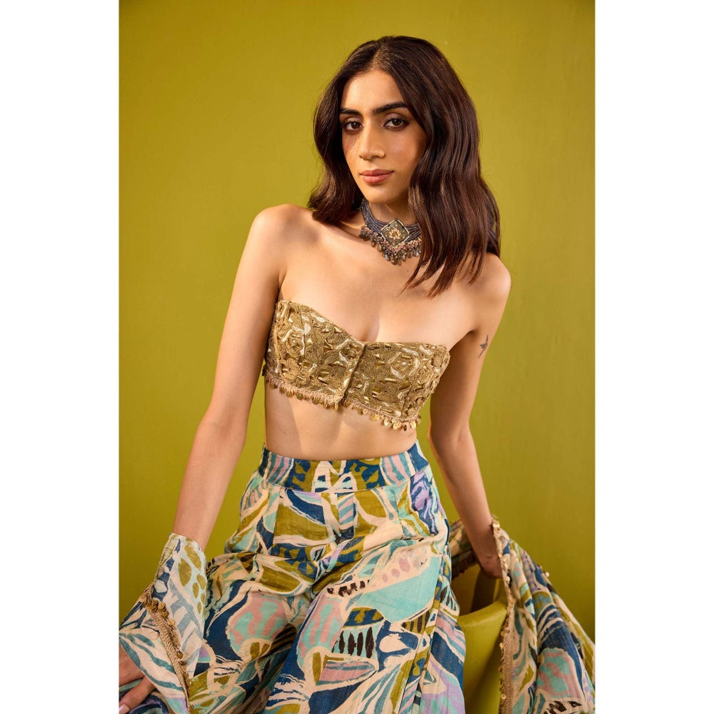 Old Marigold Chahat Embroidered Strappy Blouse