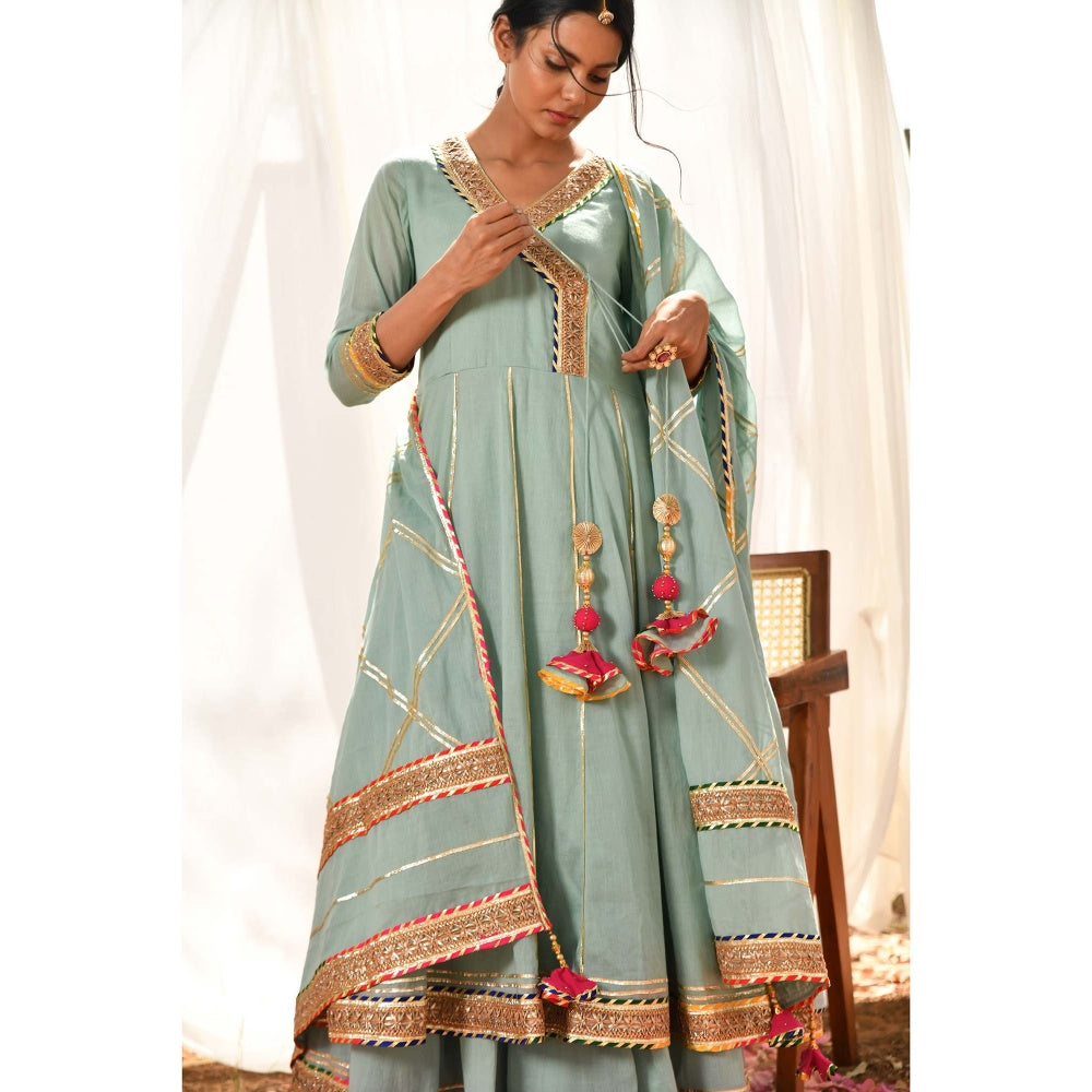 OMAANA Atrangi Anarkali Set (Set of 3)