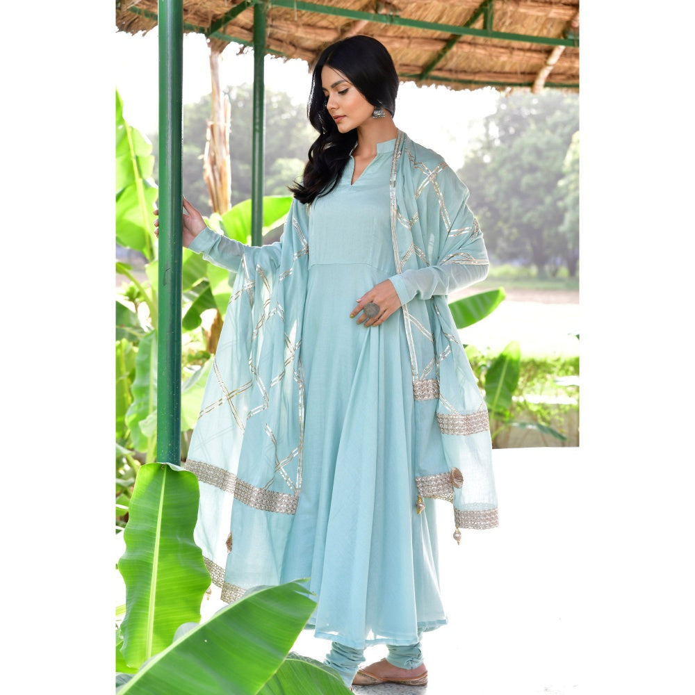 OMAANA Dhara Paavni Anarkali Kurta (Set of 3)