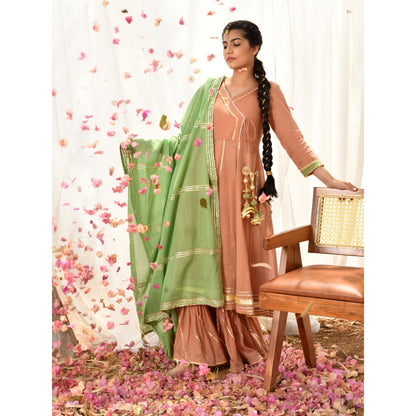 OMAANA Mastani Anarkali Kurta Set (Set of 3)
