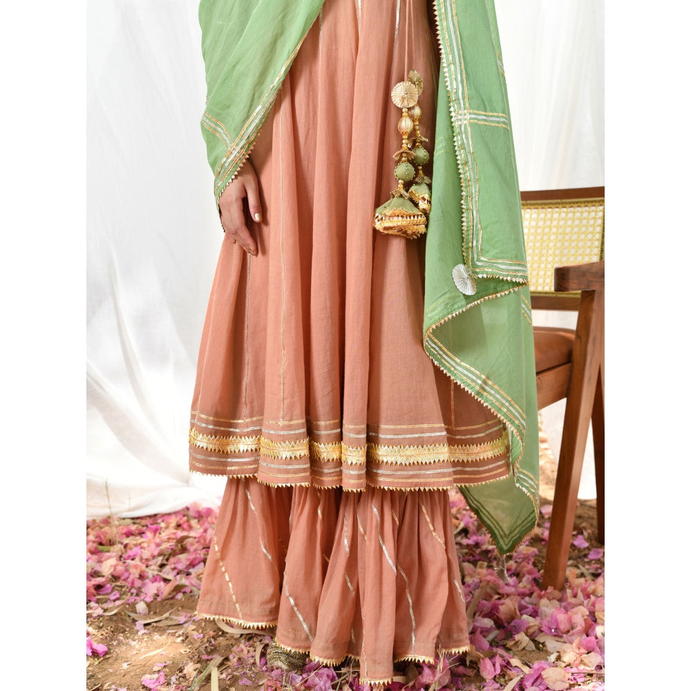 OMAANA Mastani Anarkali Kurta Set (Set of 3)