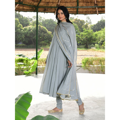 OMAANA Saanjh Taani Anarkali Suit Set (Set of 3)