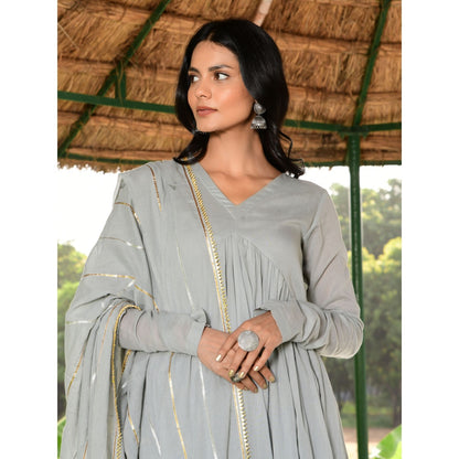 OMAANA Saanjh Taani Anarkali Suit Set (Set of 3)