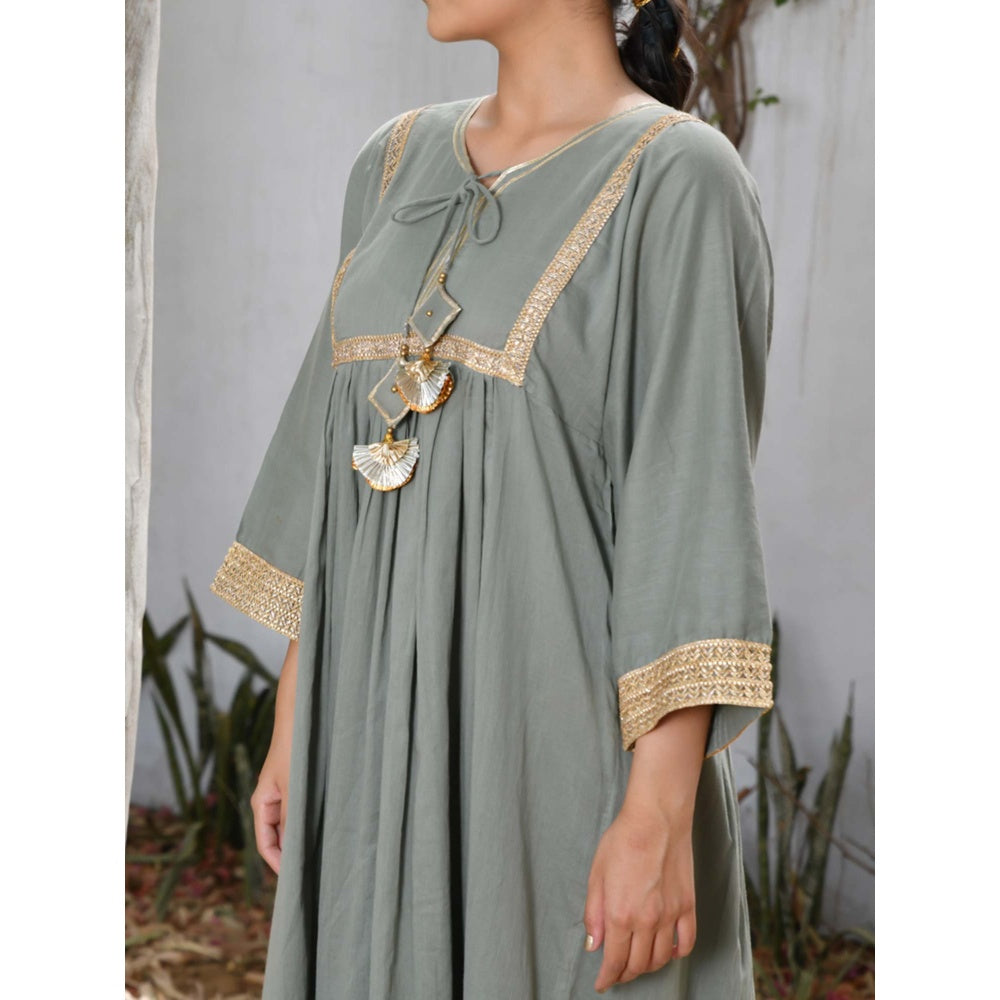 OMAANA Grey Haseena Kurta Set (Set of 3)
