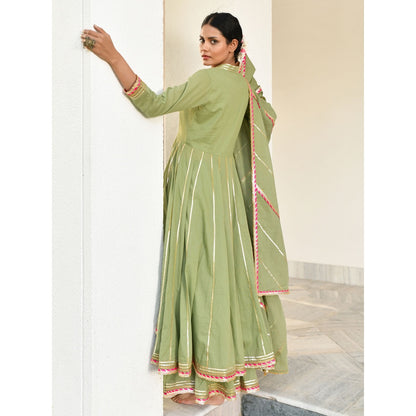 OMAANA Harit Meera Kurta Sharara Set (Set of 3)