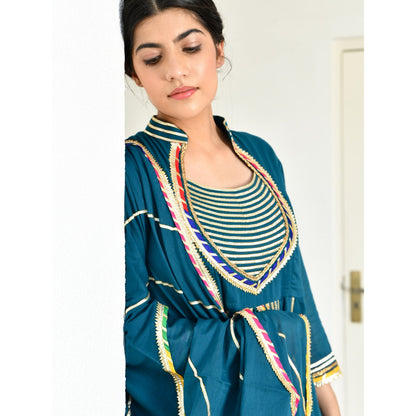 OMAANA Casa Meera Kurta Sharara Set (Set of 3)