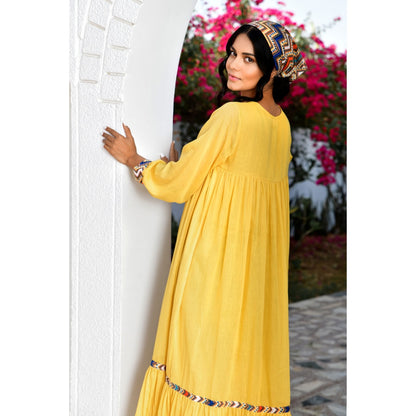 OMAANA Layla Yellow Coloured Long Dress