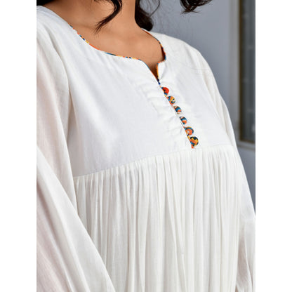 OMAANA Layla White Coloured Long Dress