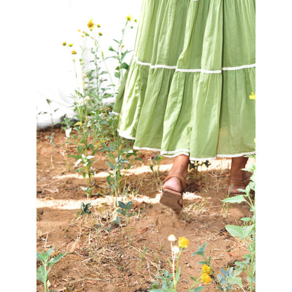 OMAANA Green Summer Breeze Tassel Dress