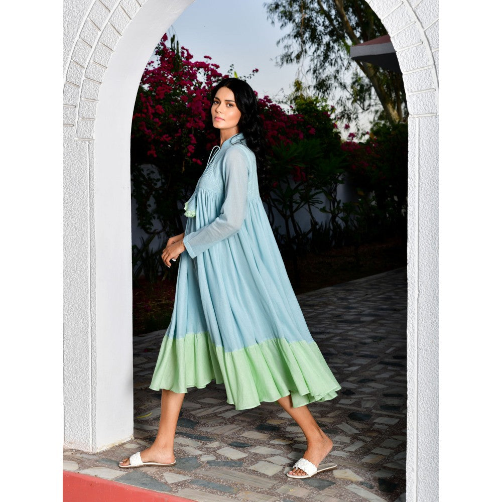 OMAANA Blue West Wind Tassel Dress