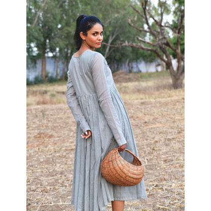 OMAANA Grey Cloudy Days Breezy Dress