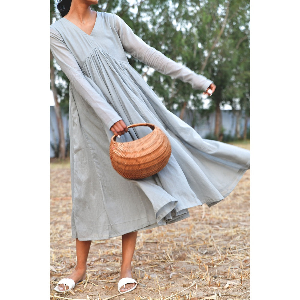 OMAANA Grey Cloudy Days Breezy Dress