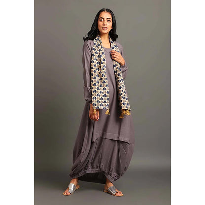 OMAANA Grey Boho Balloon Maxi Dress