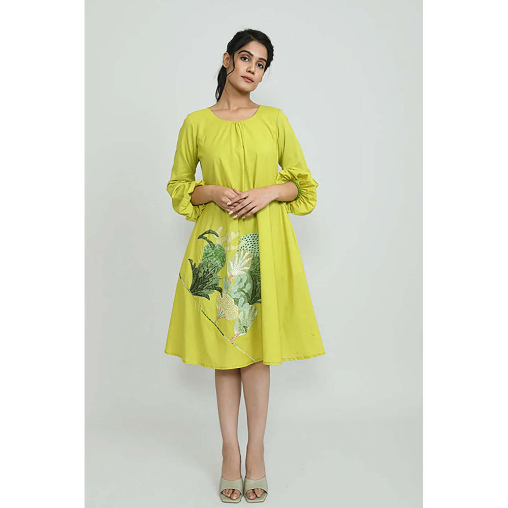 OMAANA Lime Rush Everyday Mini Dress