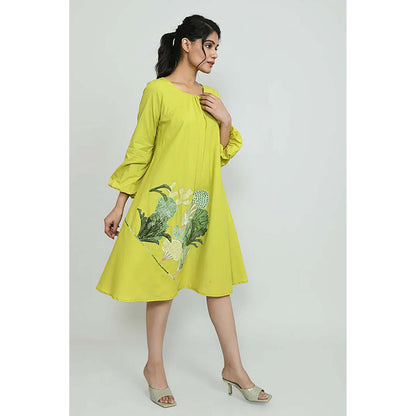 OMAANA Lime Rush Everyday Mini Dress
