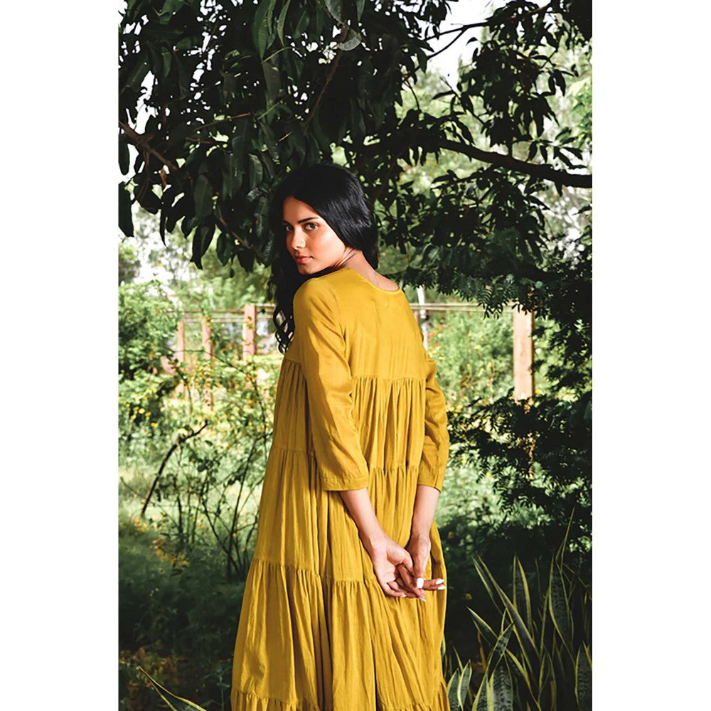 OMAANA Mustard Summer Tales Maxi Dress