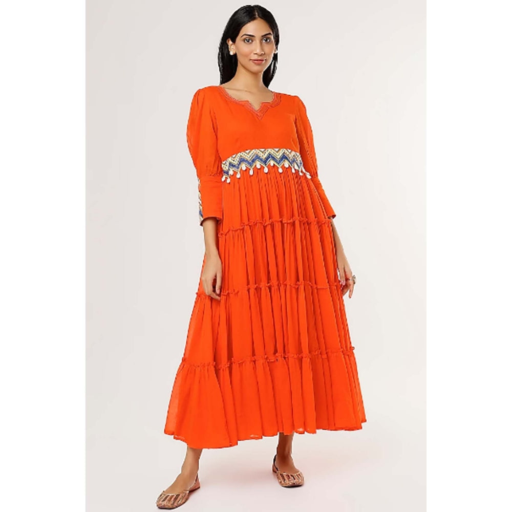 OMAANA Orange Bar Summer Maxi Dress