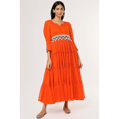 OMAANA Orange Bar Summer Maxi Dress