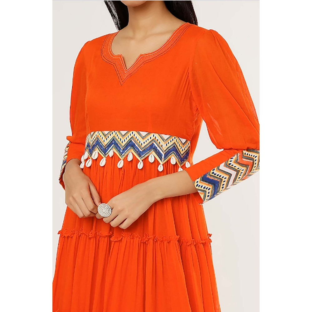 OMAANA Orange Bar Summer Maxi Dress