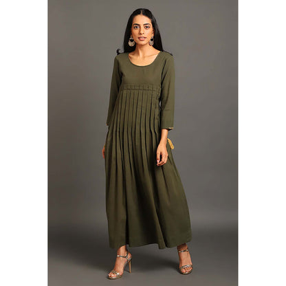 OMAANA Pleat Around Long Maxi Dress