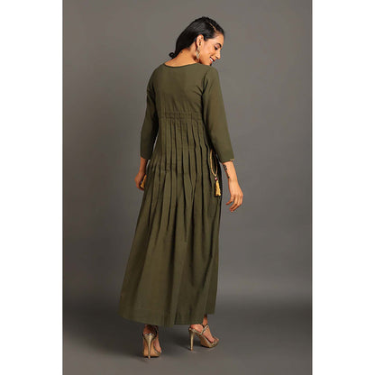 OMAANA Pleat Around Long Maxi Dress