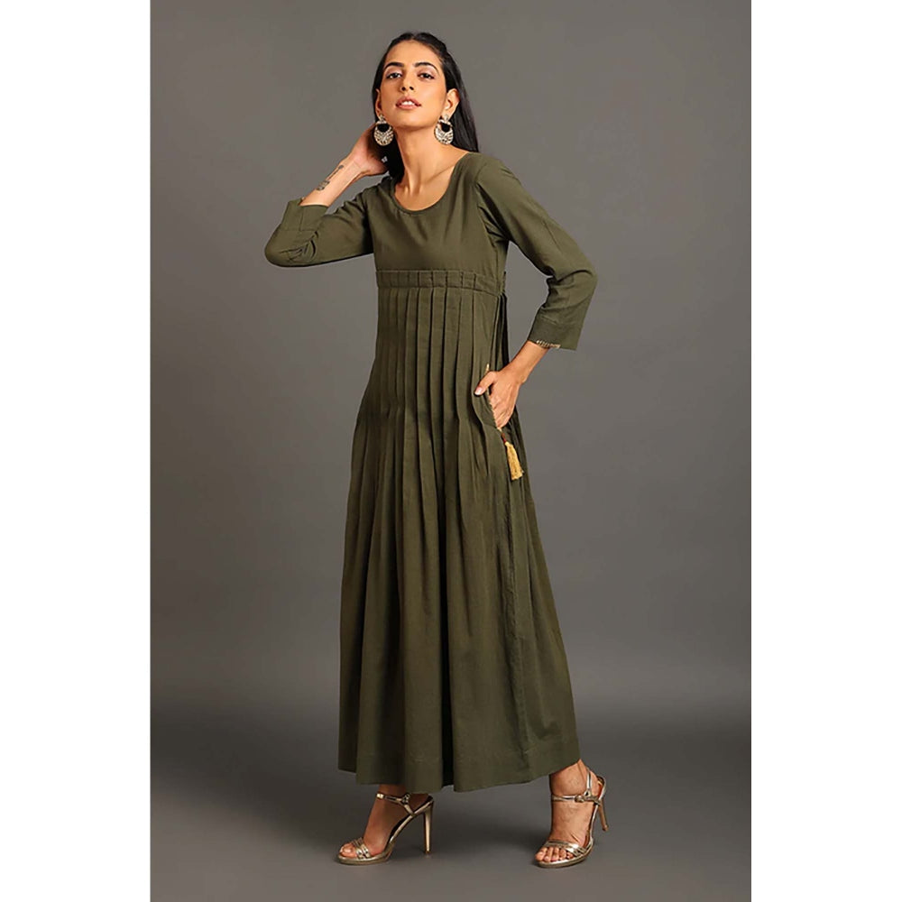OMAANA Pleat Around Long Maxi Dress