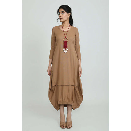 OMAANA Sand Boho Balloon Maxi Dress