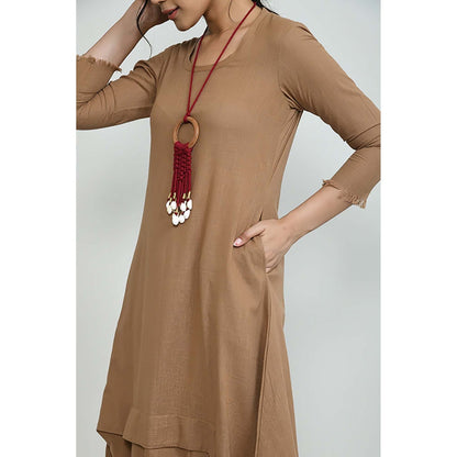 OMAANA Sand Boho Balloon Maxi Dress