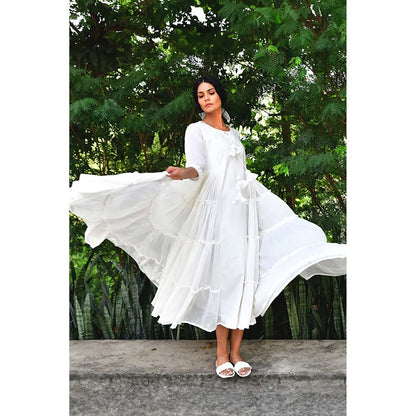 OMAANA Vanilla Delight Summer Maxi Dress