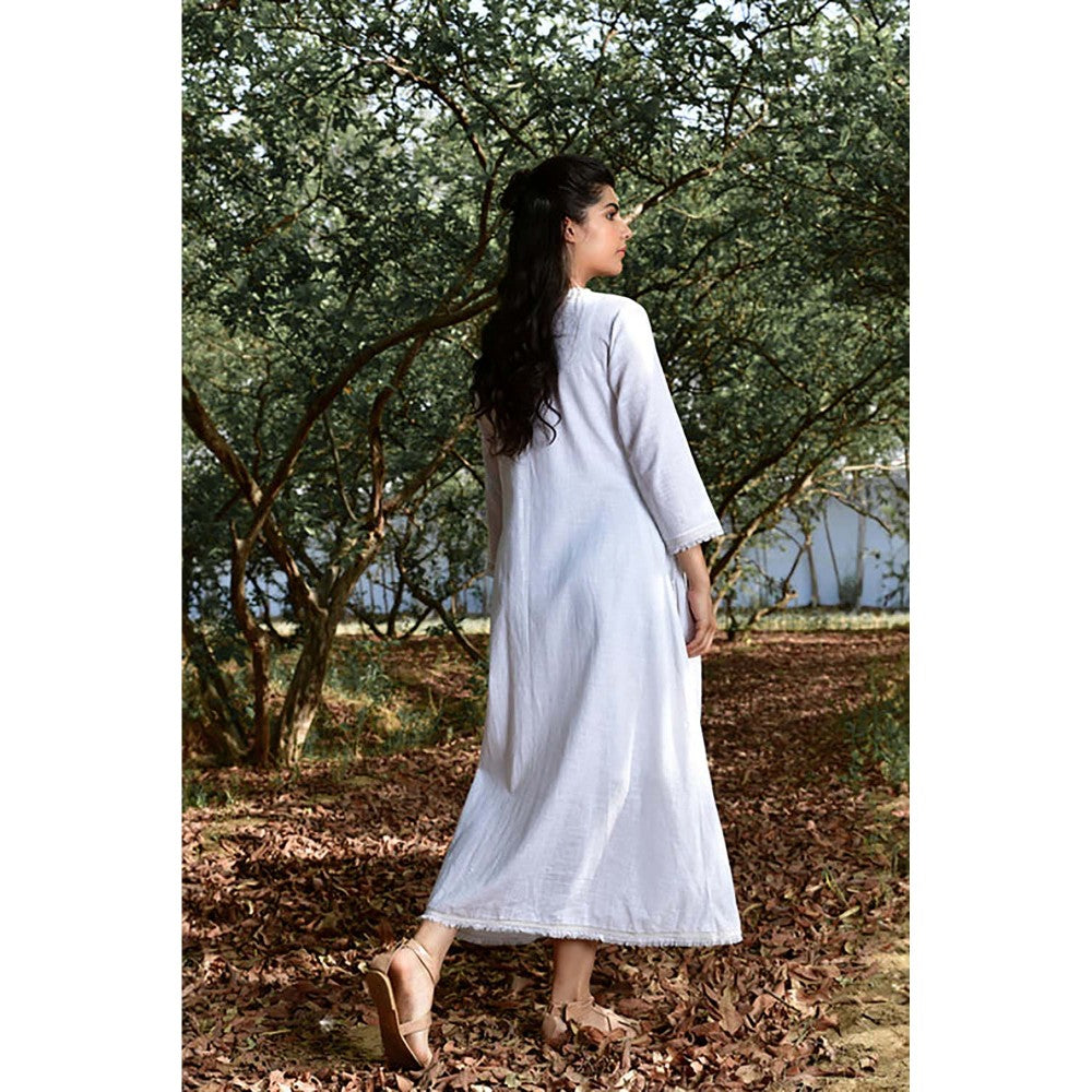 OMAANA White Sufi Aza Boho Maxi Dress
