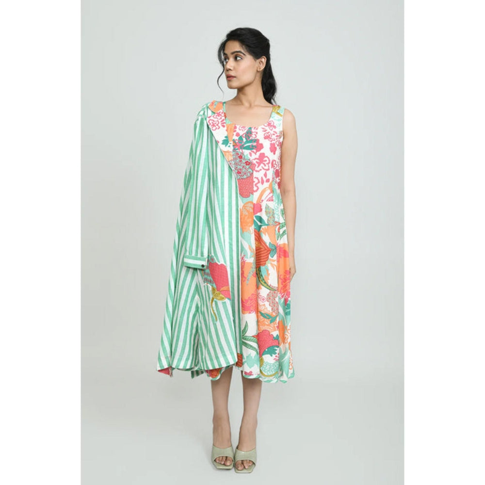 OMAANA Happy Greens Luxe Dress with Jacket