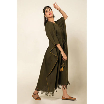 OMAANA Forest Green Sufi Asmi Kaftan Dress