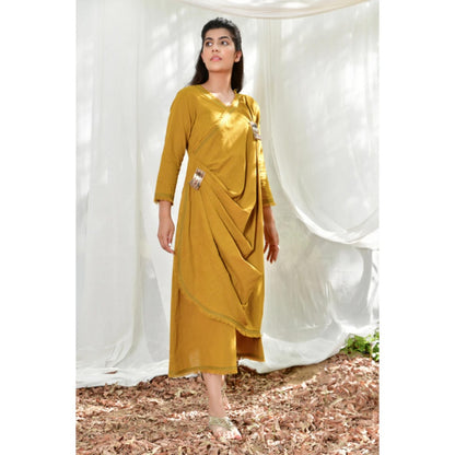 OMAANA Mustard Sufi Aza Boho Maxi Dress