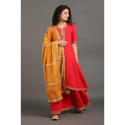 OMAANA Red Zara Double Layered Maxi Dress