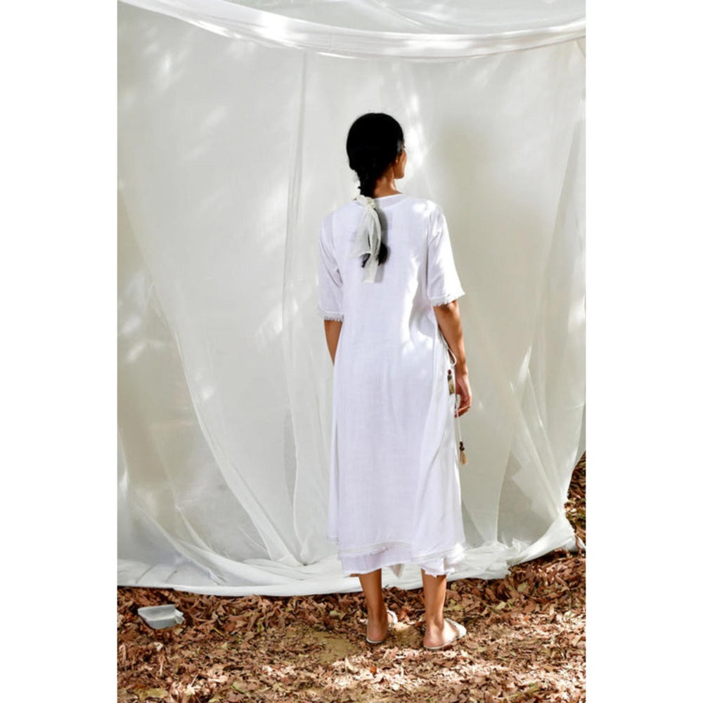 OMAANA White Sufi Azal Boho Maxi Dress