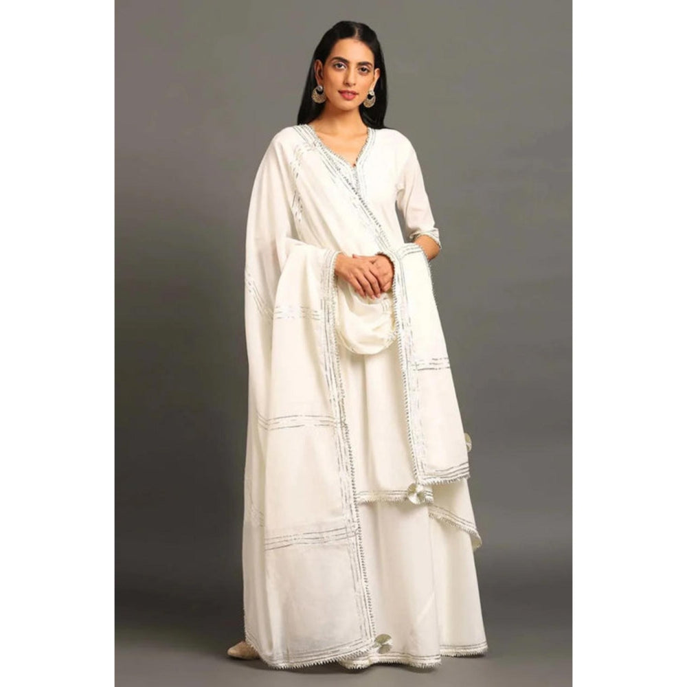 OMAANA White Zara Double Layered Maxi Dress